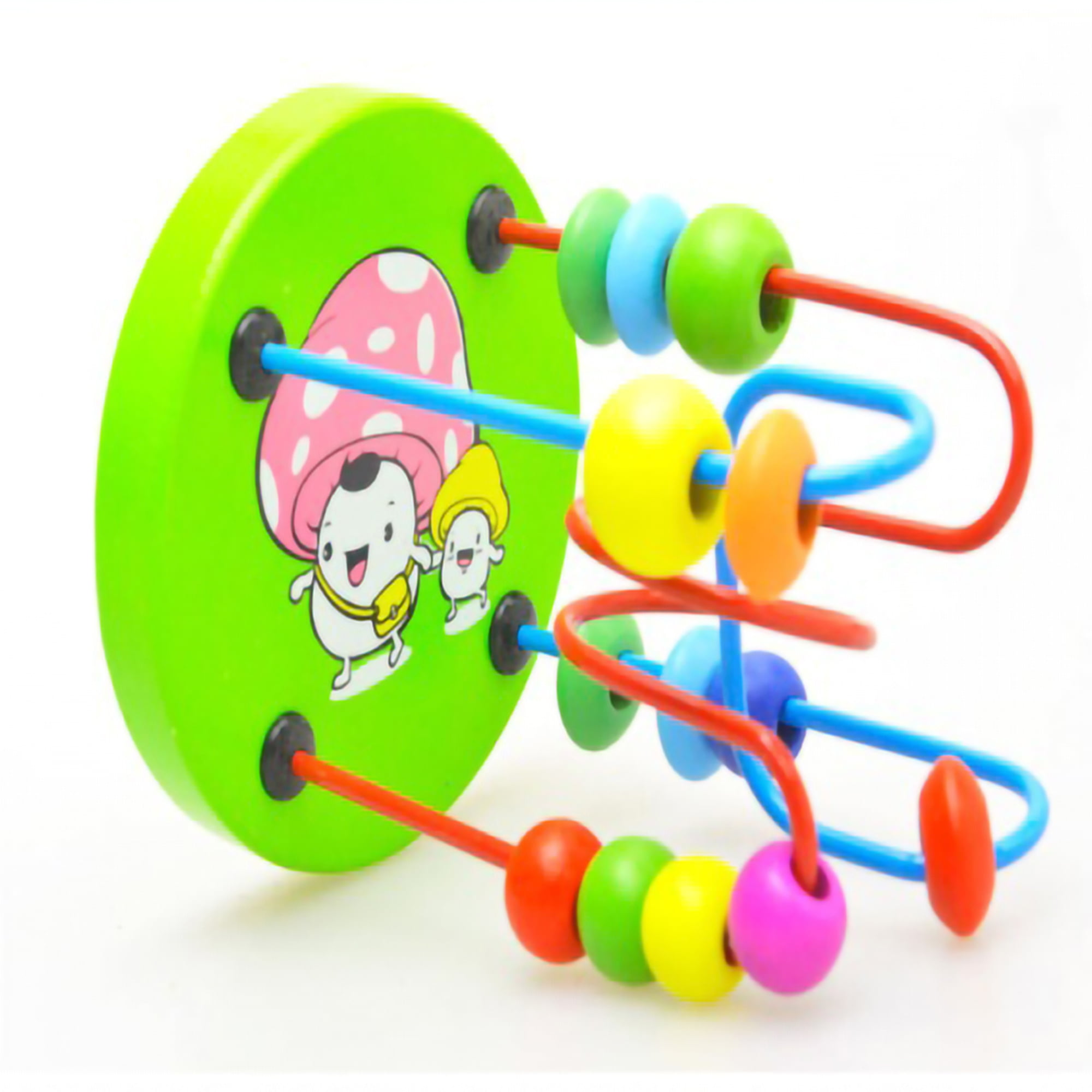 Baby Colorful Wooden Early Educational Game Mini Around Beads Kids Toddler Toy 