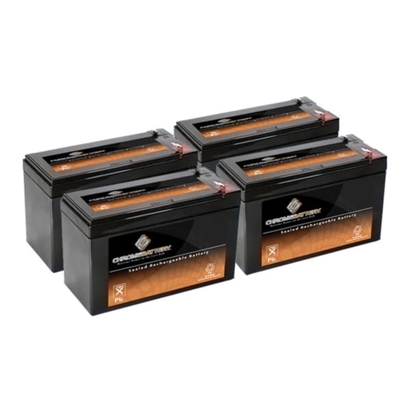 Chrome Battery 12V (12 Volts) (12 Volt) 8Ah SLA Battery replaces Wka12-8f2 Djw12-8hd Tph12080 F2 (4 Pack)
