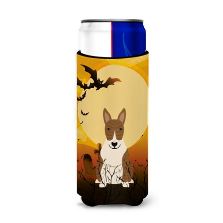 

Carolines Treasures BB4403MUK Halloween Bull Terrier Brindle Michelob Ultra Hugger for slim cans Slim Can multicolor