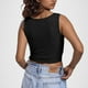thumbnail image 4 of Camiseta lisa de encaje con escote bajo para mujer: top sexy, mezcla de rayón, tallas S-XL, contorno de pecho 77-93 cm, 4 of 6