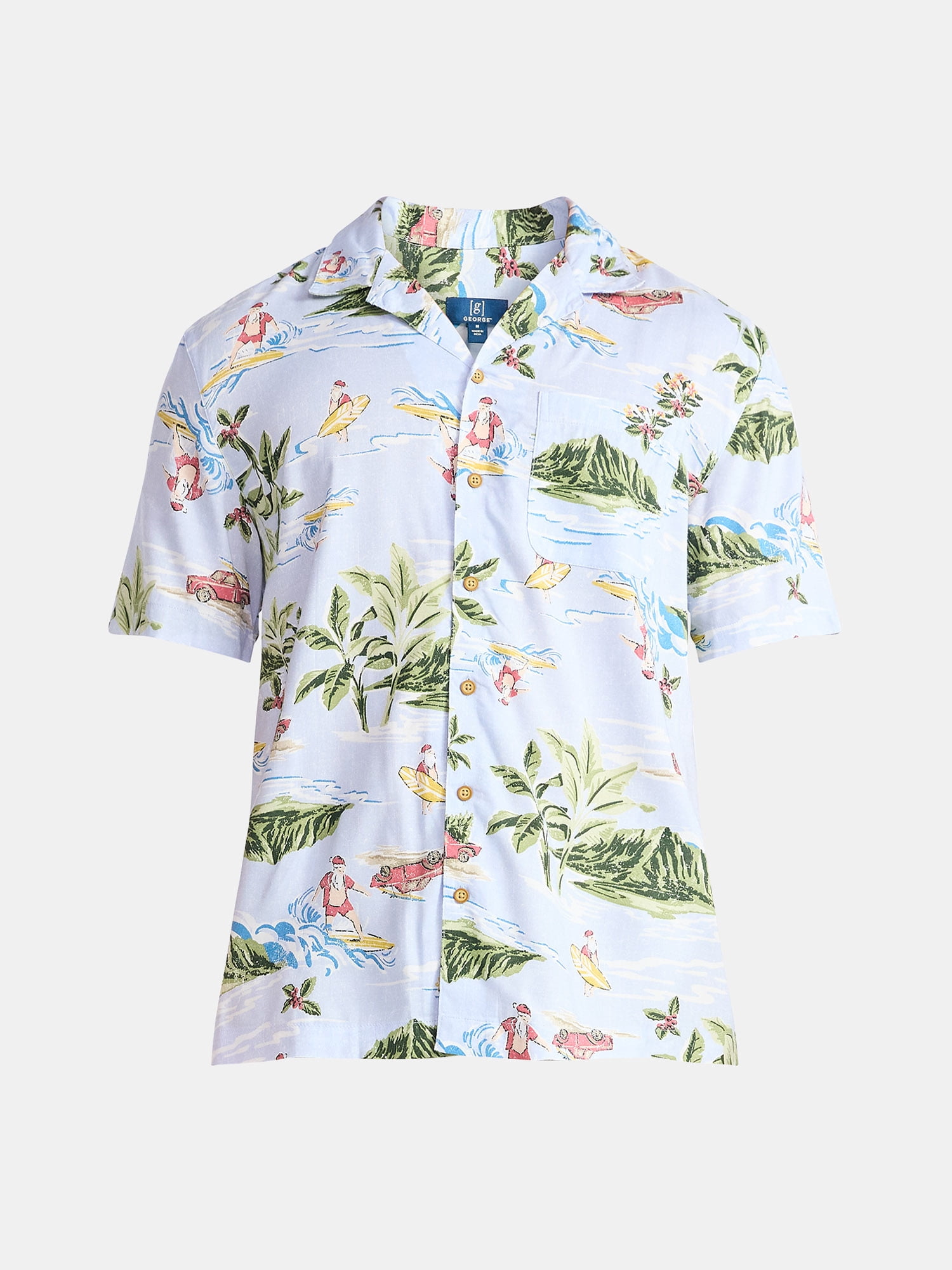 George Men's and Big Men's Holiday Camp Shirt, Sizes S-3XL