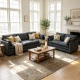 thumbnail image 5 of Sofa and Loveseat Set, Lofka 2 Piece Set Corduroy Sofa Couch, 3 Seater & Loveseat Sofa with Deep Seats, Modern Living Room Furniture Set, Dark Gray, 5 of 11