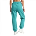 thumbnail image 6 of Women's Solid Color Jogger Pants, Elastic Drawstring Waist Casual Long Trousers with Dual Side Pockets, Comfort Loose Fit Bottoms for Sports and Daily Wear Green XXL(XXL), 6 of 7
