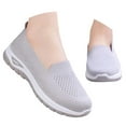 thumbnail image 3 of uvwlwu Women's Large Size Casual Shoes Breathable Mesh Women's Shoes On Lightweight Mom Shoes Soft Soled Versatile Shoes.(Grey,7), 3 of 8