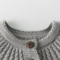 thumbnail image 5 of GYRATEDREAM Infant Baby Girls Cotton Knit Cardigans Long Sleeve Crewneck Hollow Cable Knit Thin Sweater Toddler Button Tops Coat Outwear Gray for 3-24M, 5 of 7