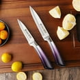thumbnail image 5 of Dot Pet Purple Gradient Handle Stainless Steel Kitchen Knife Set, 9-Piece, 5 of 7