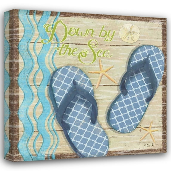 Paul Brent 26x26 Gallery Wrapped Canvas Wall Art Titled - Hit the Beach III