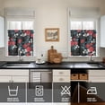 thumbnail image 4 of Pioneer Kitchen Curtains and Valance Set 24 Inch Tier Roses Cotton Curtains Small Drapes for Cafe Living Room Bathroom Farmhouse 3 Pieces Set Rod Pocket, 4 of 6