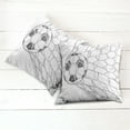 thumbnail image 2 of Ambesonne Black White Throw Pillow Cover 2 Pack, Soccer Ball in Net, 18", Black White, 2 of 6