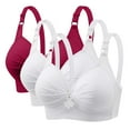 thumbnail image 1 of Timegard 3pc Plus Size Bras for Women Wireless Adjustable Strap Full Support Breathable Everyday Bra, 1 of 4