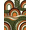 Orange, Pattern 2, variant on ODIKA 4' x 6' Machine Washable Non-Slip Area Rug, 70s geometric High Traffic Rug, Orange, 1164095