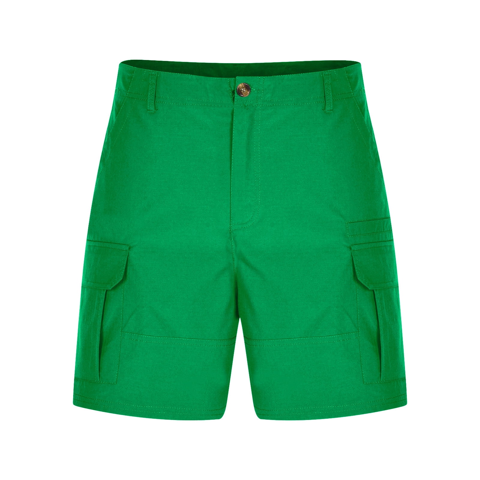 IYTR Cargo Shorts for Men Solid Color Lightweight Casual Work Pants Summer Outdoor Hiking Golf Athletic Shorts Multi Pocket (Green,S)