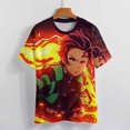 thumbnail image 4 of Demon Slayer Womens T-Shirt Round Neck Short Sleeve Tee Shirts Summer Breathable Tops Blouse 6XL, 4 of 8