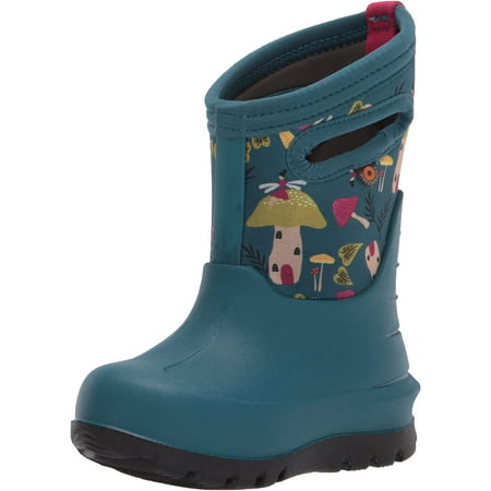 

BOGS Unisex-Child Neo Classic Rain Boot Little Kid 4-8 Years 3 Little Kid Mushrooms Print - Teal