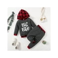 thumbnail image 3 of Qiylii Boy Clothes Set, Plaid Hooded Sweatshirt Tops+Elastic Waist Long Pants, 3 of 9