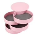 thumbnail image 4 of Round Jewelry Box, Dustproof Three Dimensional 360 Degree Rotation Rotating Jewelry Box Antislip Washer  For Office For Household Pink, 4 of 8