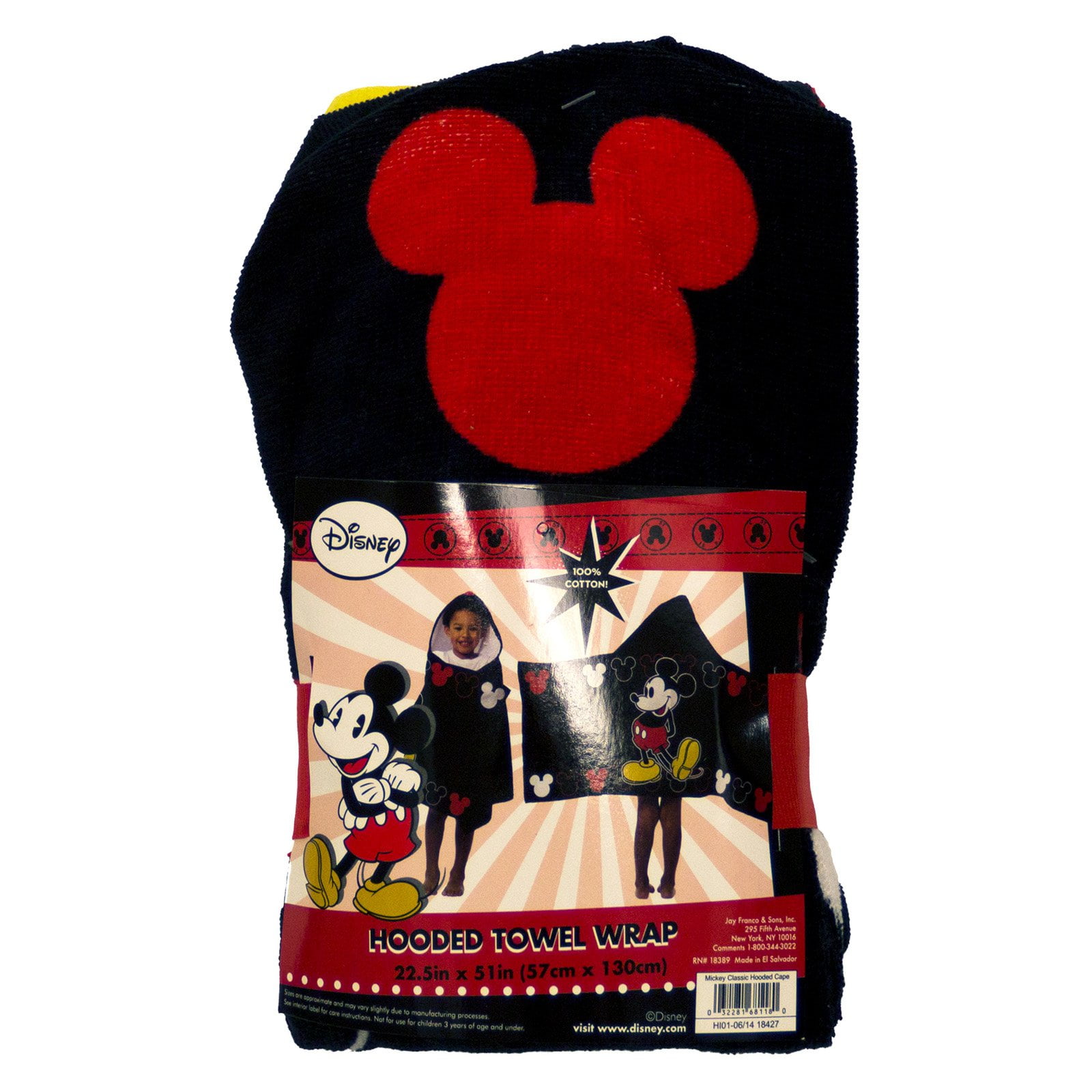 mickey mouse hooded towel
