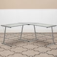 thumbnail image 2 of Scranton & Co Tempered Glass Silver Computer Desk L-Shaped Contemporary 59" Unassembled, 2 of 4