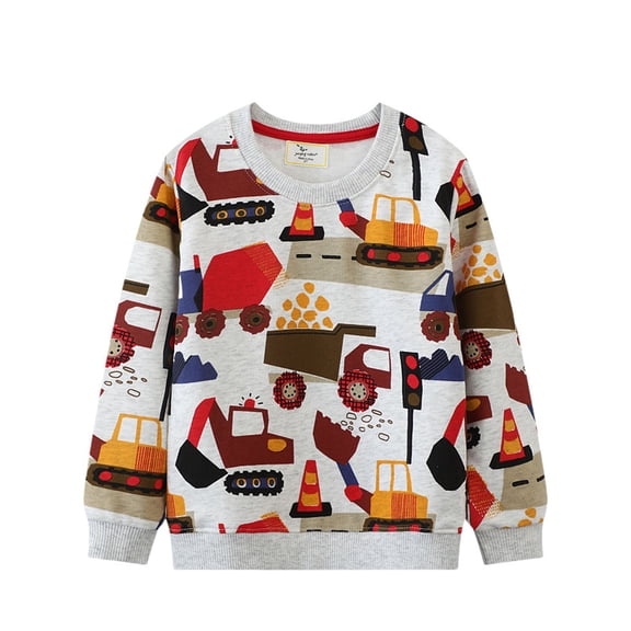 jiaxiM Sweatshirt Boys Long Sleeve Shirts Casual Cotton Cartoon Graphic Fall Winter Pullover Tee Tops Blouse 1-7 Years