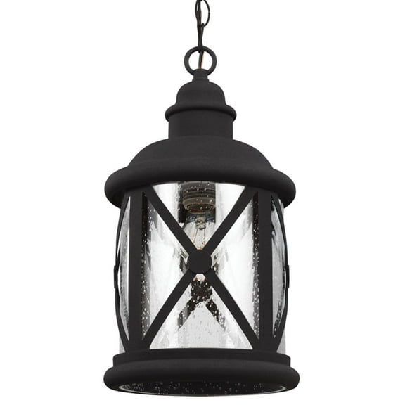 Sea Gull Lighting Lakeview 1-Light Outdoor Pendant in Black