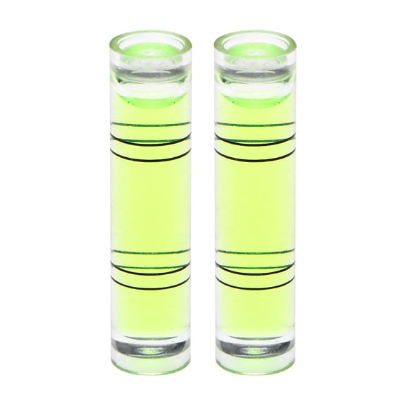 Uxcell 2 Packs Cylindrical Bubble Level 9.5x40mm Mini Bullseye Spirit Levels for Camera Tripod Telescope, Green