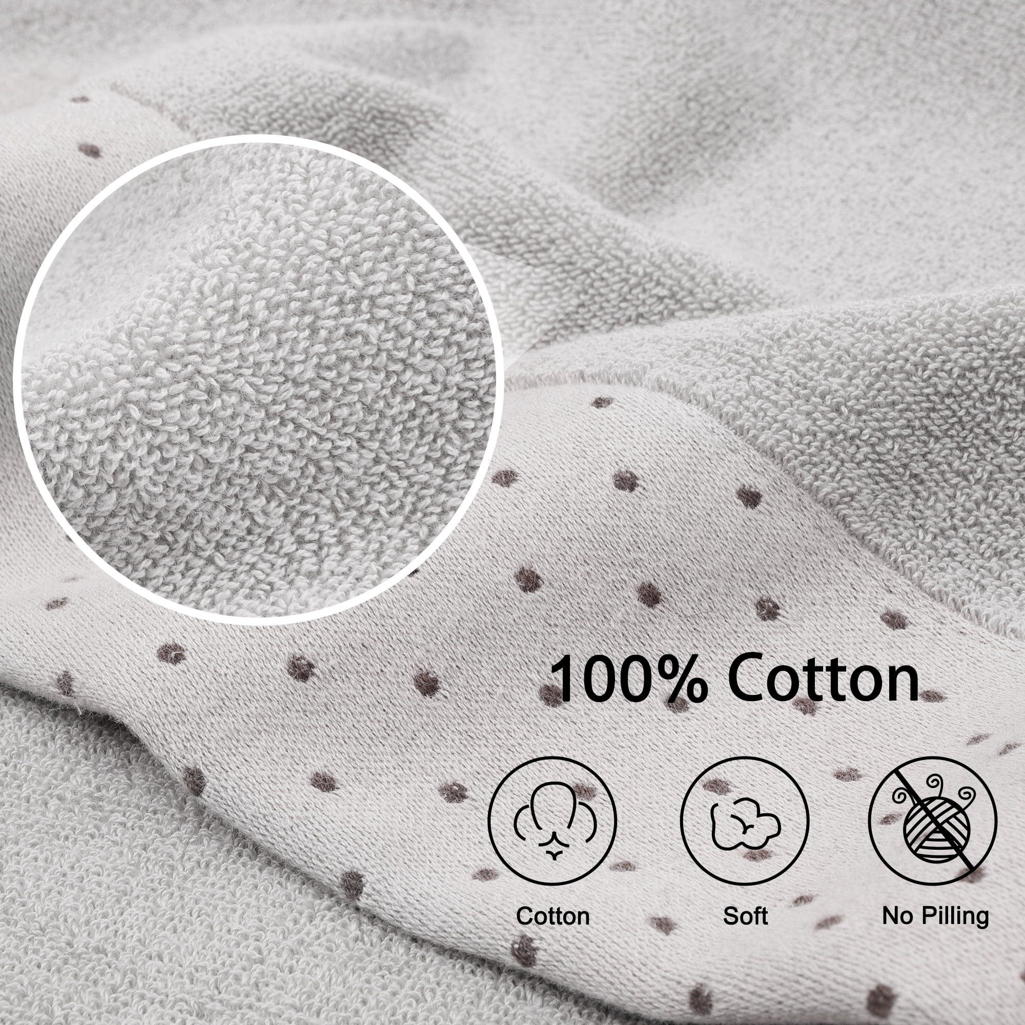 Unique Bargains Hand Towel Set 27" x 54" Soft 100% Combed Cotton 600 GSM Luxury Towels 4 Bone