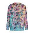 thumbnail image 5 of Qertyioot Hauts de Mode pour Femmes, Chandail en Molleton Imprimé à Manches Courtes et Col Rond, 5 of 5