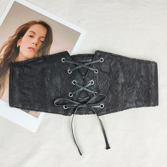 PTOOTP Lace Up Waist Belt Women Corset Belt Lace Wide Adjustable Fashion Styling