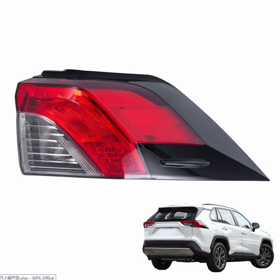 Left + Right Halogen Tail Light Assembly – Fits 2013-2015 Toyota RAV4 – Clear Lens