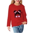 thumbnail image 3 of Avtoify Girls Long Sleeve Shirts Casual, Toddler Girls Fall Clothes, Girls' Printed Round Neck Pullover Sweater Children's Hoodless Hoodie Non-Hooded top Floral Embroidered top, 3 of 6