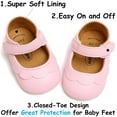 thumbnail image 2 of Baby Girl Mary Jane Flats Shoes Non Slip Soft Sole Infant Toddler First Walker Wedding Princess Dress Crib Shoes, 2 of 6