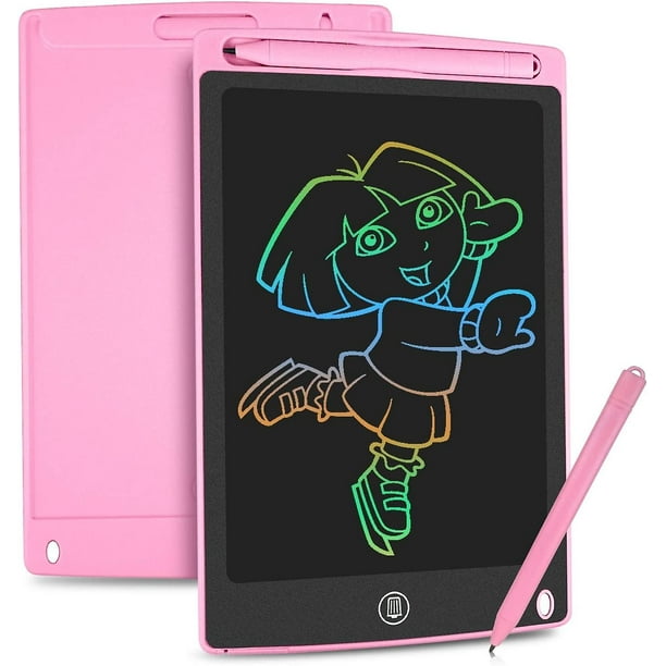 Tableta de escritura LCD colorida, tablero de dibujo de 8,5 pulgadas, tableta gráfica, bloqueo de teclas, escritura a mano, almohadilla de dibujo, juguetes para niños, regalos para niños y niñas (rosa