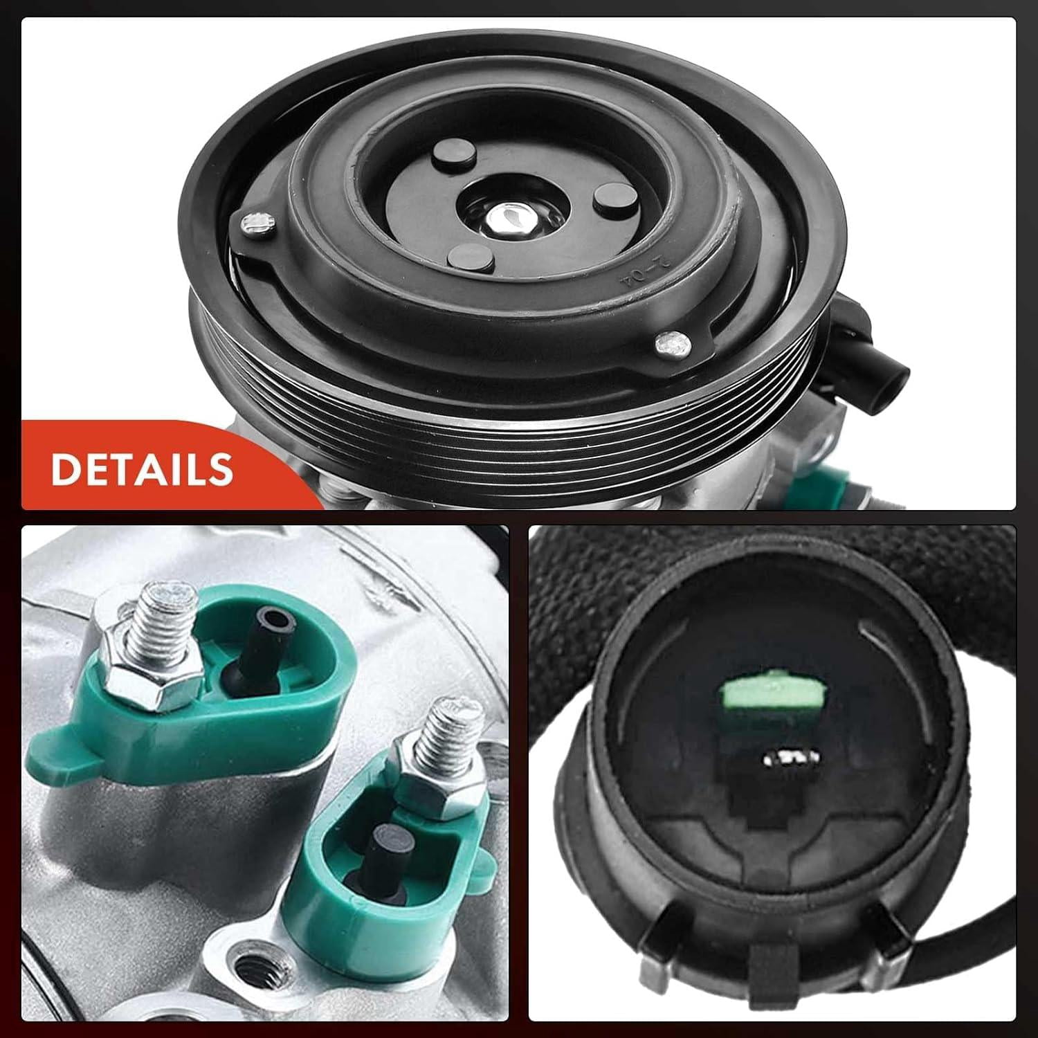 A-Premium AC Compressor with Clutch Compatible with Hyundai Entourage 2007-2009 Kia Sedona 2006-2009 V6 3.8L