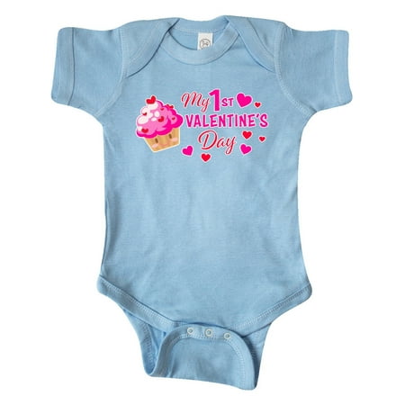 

Inktastic My 1st Valentine s Day with Cupcake Gift Baby Girl Bodysuit