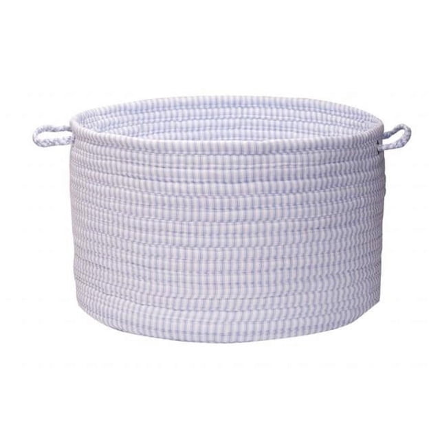 Colonial Mills Solid Ticking Storage Basket 18 By 12-Inch Blue