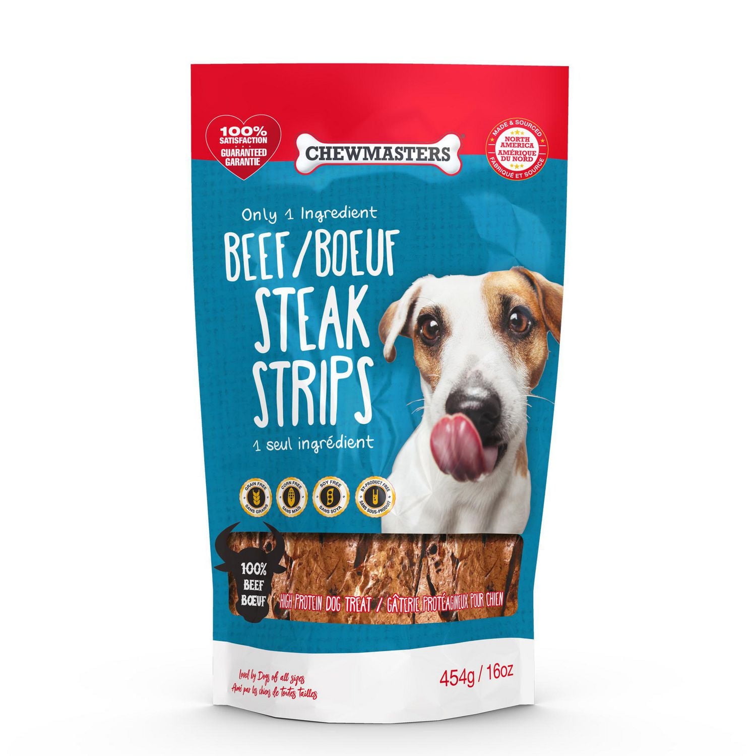 Chewmasters Beef Steak Strips Dog Treats, 454g
