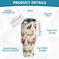 thumbnail image 4 of 30 oz Insulated Stainless Steel Tumbler Double Wall Stainless Steel Tumbler with 2-Way Drinking Watercolor Farm Animals, 4 of 9