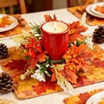 thumbnail image 5 of geerera Fall Candle Ring with Maple Leaves & Berries, Artificial Harvest Wreath for Pillar Candles, Rustic Autumn Tabletop Decor for Thanksgiving Home, 14.2", 5 of 9