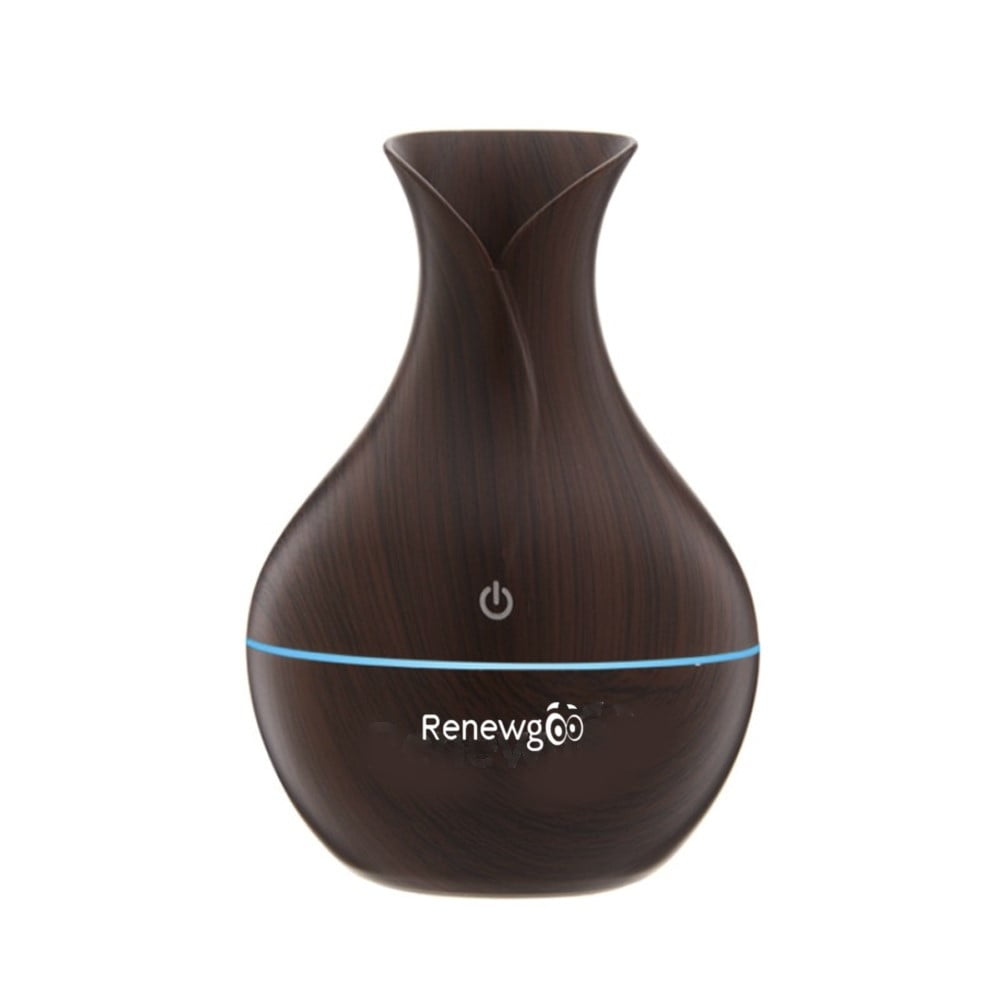 Renewgoo ColorChanging Vase Aroma Diffuser Essential Oil Humidifier