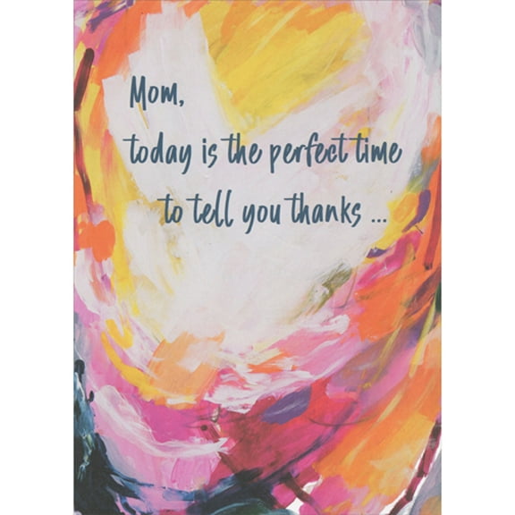 RSVP Perfect Time to Tell You Thanks: Colorful Watercolor Brush Strokes Mother's Day Card for Mom