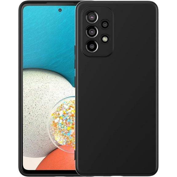 Silicone Case for Samsung Galaxy A53 5G, Liquid Gel Rubber Case with Soft Microfiber Lining Cushion Slim Hard Shell Shockproof Protective Cover for Samsung Galaxy A53 5G 2022 (Black)