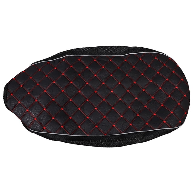 Funda para asiento de motocicleta 3D con forma de panal, protector solar, aislamiento térmico, espaciador de asiento, tela de malla, cojín antideslizante transpirable para scooter, ciclomotor, negro (
