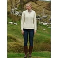 thumbnail image 2 of Aran Woollen Mills Cable Knitted V Neck Fitted Sweater 100% Premium Soft Merino Wool Jumper Women`s Pullover Made in Ireland, 2 of 3