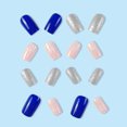 thumbnail image 4 of FCOGIN Medium Square, 24 Pieces, Blue, Pink, Silver, Snowflake, Acrylic False Nail, Press on Nail, 4 of 5