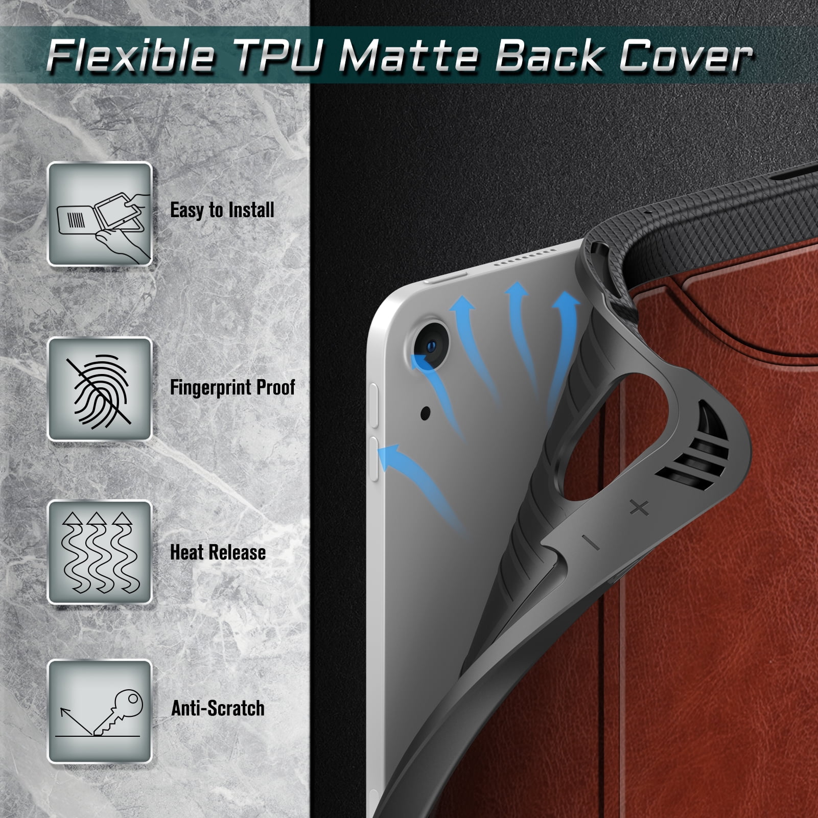 Fintie Case for iPad Air 11-inch M3 (2025) / M2 (2024), iPad Air 5th (2022) / 4th Generation (2020) 10.9 Inch - Magnetic Stand Multi-viewing Angle Soft TPU Cover with Pencil Holder
