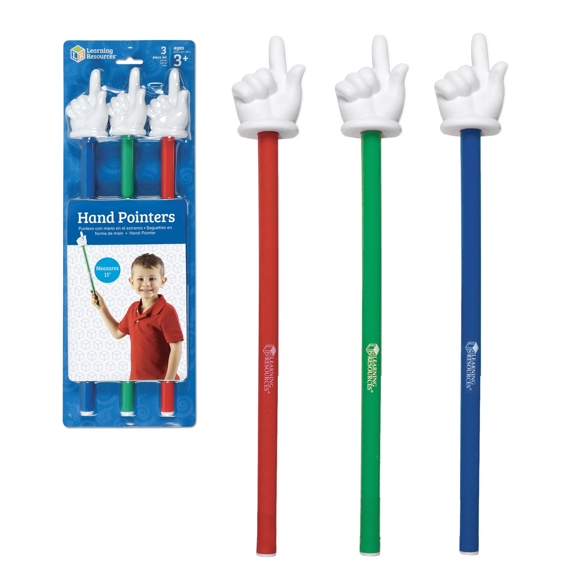 Learning Resources Hand Pointers, Set of 3 - Pointer Finger Stick, Pointers for Classroom