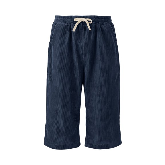 Dresfit Corduroy Shorts Men Long Baggy Shorts Summer 2026 Drawstring Multi Pockets Vacation Bottoms Waistband Solid Relaxed Fit Holiday Bermuda Shorts XL