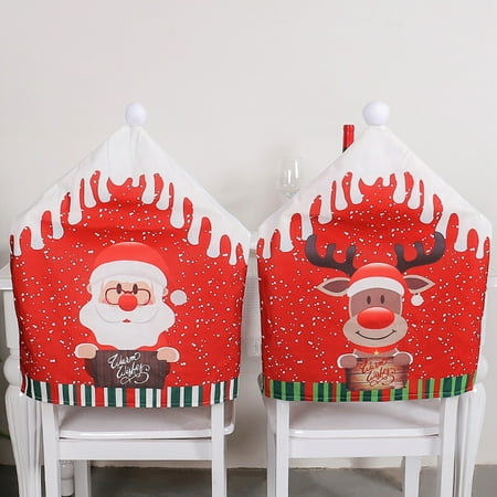 

2023 Santa Chair Cover Cloth Printed Snowman Cute Chair Cover Restaurant Bar Party Decoration Christmas Decora Doormat for Bedroom Living Room Dorm