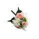 thumbnail image 1 of Ramo de flores artificiales Matsuzay cabezas de Hortensia falsas rosas realistas Rosa claro, 1 of 6