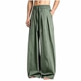 thumbnail image 2 of Dxzfnsa Men's Cotton Linen Harem Pants Mens Casual Loose Solid Color Trousers Summer Elastic Waist Drawstring Beach Pants with Pockets, 2 of 6